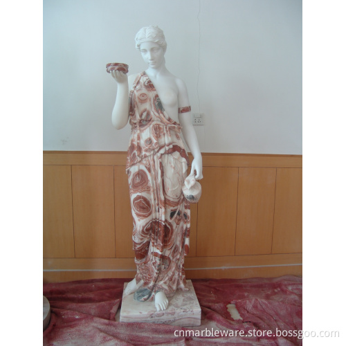 Southeast Asia modern art marble lady with vase statue